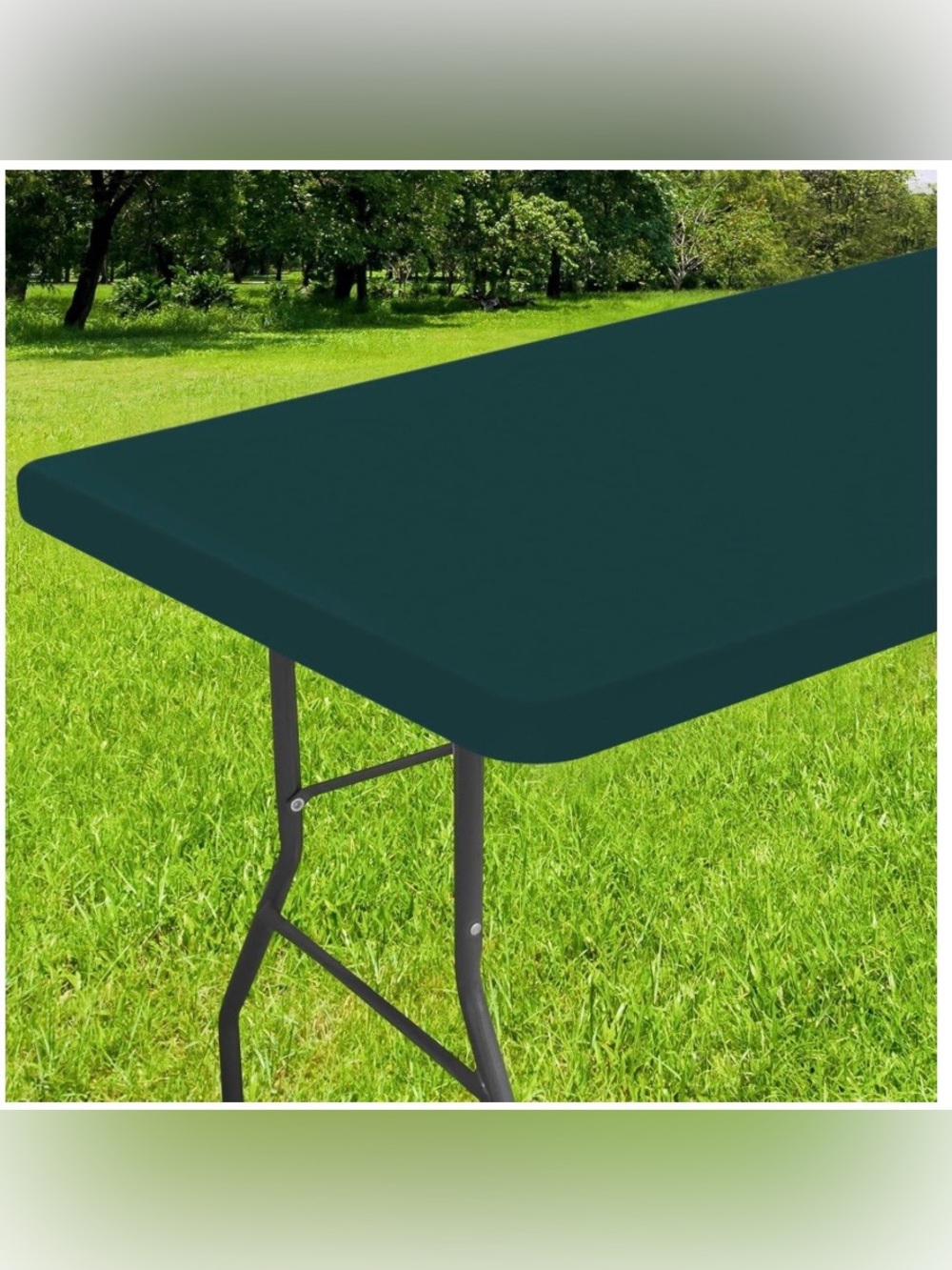 Fitted Tablecloth for 5 Ft Folding Tables Rectangular 30x60” HUNTER GREEN